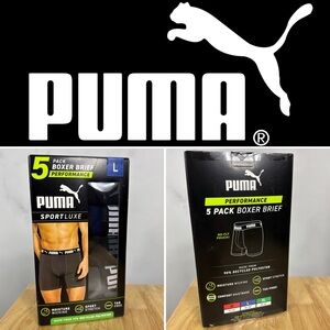 Puma SportLuxe Performance Boxer Briefs 5 Pack Men’s Size L – NEW